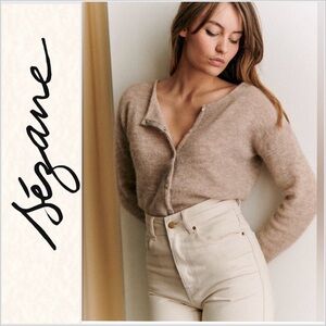Sezane  Gaspard Cardigan beige size S Alpaca